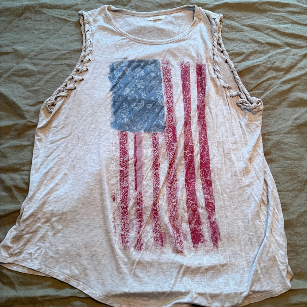 Women’s Maurice’s American Flag Tank Sz 1x
